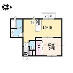 ヴィラ・デ・アウラ 1階1LDKの間取り