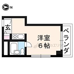 京都市営烏丸線 北大路駅 バス9分 千本北大路下車 徒歩3分の賃貸マンション 5階1Kの間取り