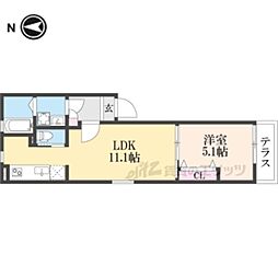 ＹＵＭＡＲＩＮ7茶山 101 1階1LDKの間取り