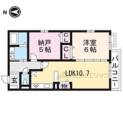 グラン佐竹 2階2LDKの間取り