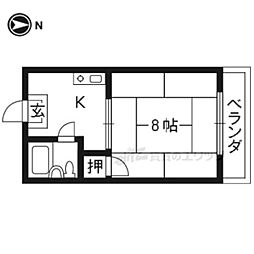 ヱイ山荘ビル 1Kの間取図画像