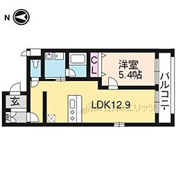 シルクシティ御所西 1LDKの間取図画像