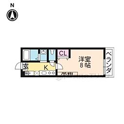 アンシエント1001 1Kの間取図画像
