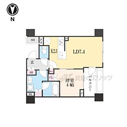 パークホームズ堺町松原 1LDKの間取図画像