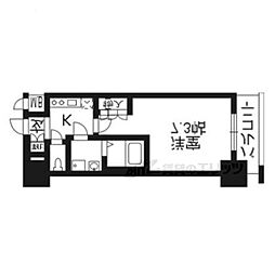 エスリード烏丸五条駅前 1Kの間取図画像