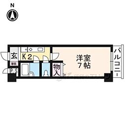 ハイム近衛 1Kの間取図画像
