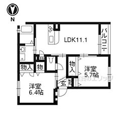 シャーメゾンUN 2LDKの間取図画像