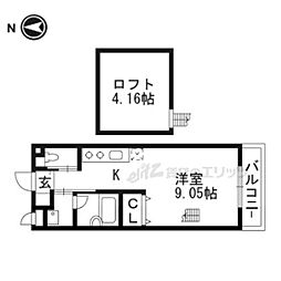 K・Rハイツ ワンルームの間取図画像