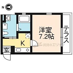 エスパス白梅町 1Kの間取図画像