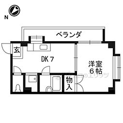 ペントハウス1990 1DKの間取図画像