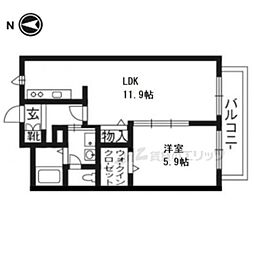 クラヴィエ・コート 1LDKの間取図画像