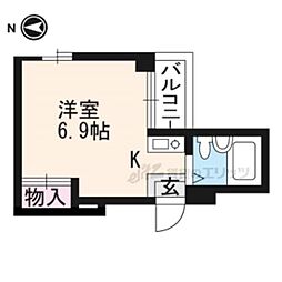エクセレントビル夷川 ワンルームの間取図画像
