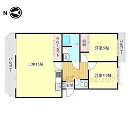 ヴィラきぬがさ 2LDKの間取図画像