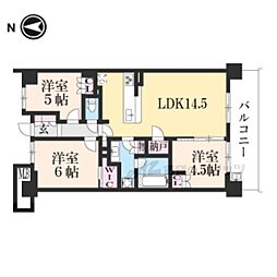 シエリア京都二条 3LDKの間取図画像
