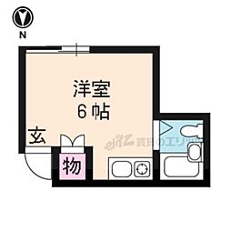 ハイツ紫峯 2階ワンルームの間取り