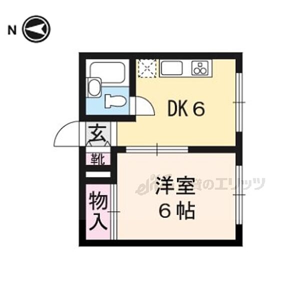 コーポ鷹 302｜京都府京都市北区鷹峯南鷹峯町(賃貸マンション1DK・3階・24.00㎡)の写真 その2