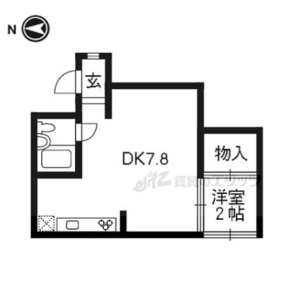 京都府京都市上京区西町(賃貸マンション1DK・1階・19.50㎡)の写真 その2