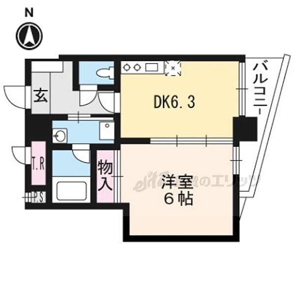 京都府京都市上京区千本通出水下る十四軒町(賃貸マンション1DK・6階・33.60㎡)の写真 その2