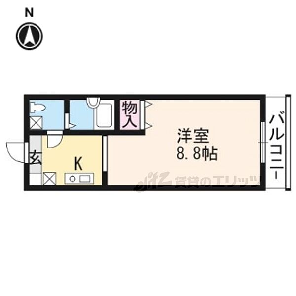 ラ・ヴィル・フルール 103｜京都府京都市右京区谷口園町(賃貸マンション1K・1階・25.20㎡)の写真 その2