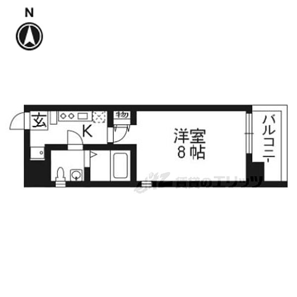 京都府京都市右京区西院東貝川町(賃貸マンション1K・3階・24.15㎡)の写真 その2