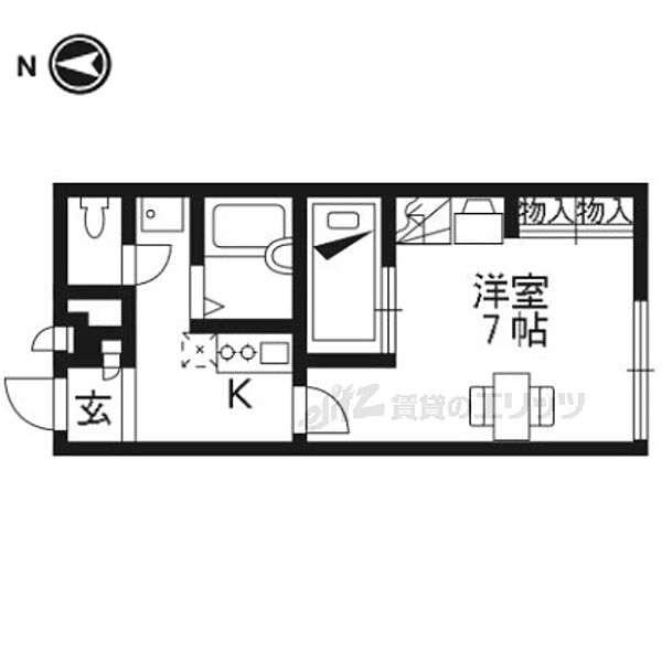 レオパレスアルモニ1番館 207｜京都府京都市右京区梅津罧原町(賃貸アパート1K・2階・23.18㎡)の写真 その2