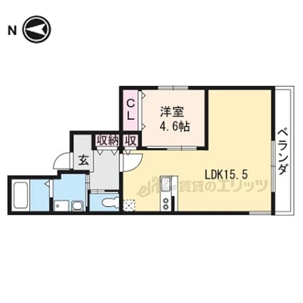 京都府京都市右京区梅津南上田町(賃貸マンション1LDK・4階・47.43㎡)の写真 その2