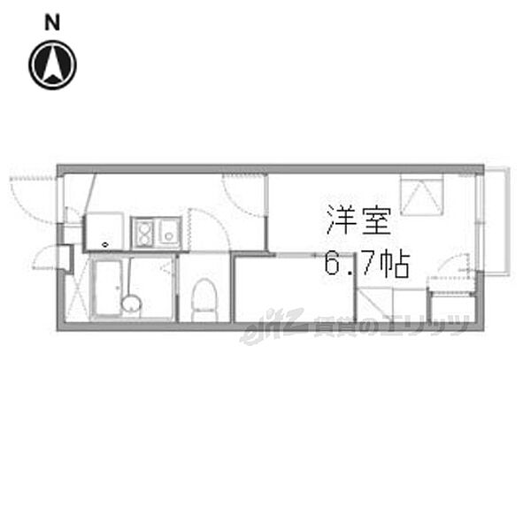 京都府京都市右京区太秦蜂岡町(賃貸アパート1K・2階・19.87㎡)の写真 その2