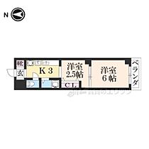 フラワー蘭 205 ｜ 京都府京都市中京区西ノ京北円町（賃貸マンション2K・2階・23.75㎡） その2