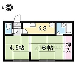 岡部マンション 2Kの間取図画像