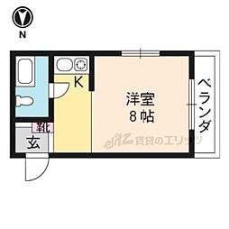 チェリーハイツ 3階1Kの間取り