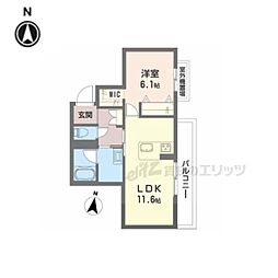 クオレール　はな 3階1LDKの間取り