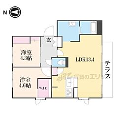 ｉｎ　ひもろぎ 1階2LDKの間取り
