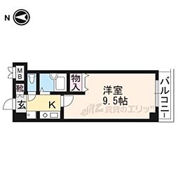 京都市営烏丸線 丸太町駅 徒歩2分の賃貸マンション 5階1Kの間取り