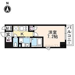 阪急京都本線 西京極駅 徒歩22分の賃貸マンション 7階1Kの間取り