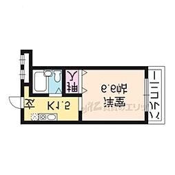 アクアフォーレ 1階1Kの間取り