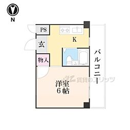 グランプレジール 3階1Kの間取り