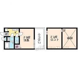 ロフティ四条大宮 1階1Kの間取り