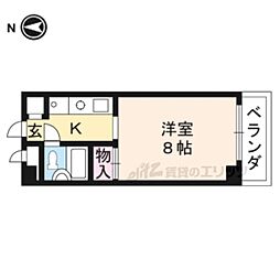 今出川アイビーハウス 4階1Kの間取り