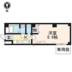 フラッティ大徳寺南 1階1Kの間取り