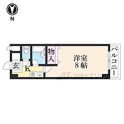 大晋メゾネ四条大宮 6階1Kの間取り