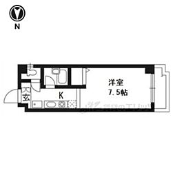 クレスト平野 1Kの間取図画像