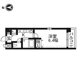 エイペックス京都御所北I 3階1Kの間取り