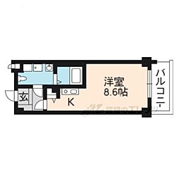 ランブラス衣笠 1Kの間取図画像
