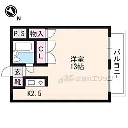 メゾンドゥペッシュ 1Kの間取図画像