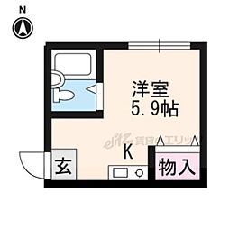 スタール堀池 ワンルームの間取図画像