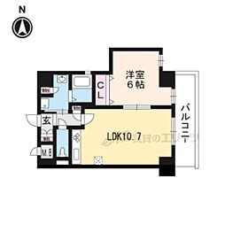都壱番館三条堀川 1LDKの間取図画像