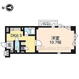 パインフィールド御池 1DKの間取図画像