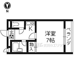 グレーシャス23 1Kの間取図画像