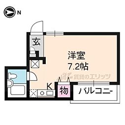 ヴィラ・サンシルク西大路 1Kの間取図画像