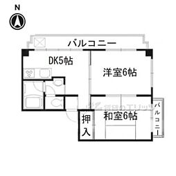 マンション 2DKの間取図画像